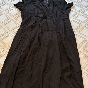 Torrid Black Midi Dress with Lace Accents